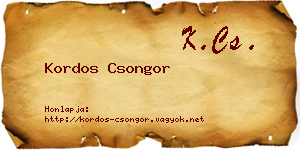 Kordos Csongor névjegykártya