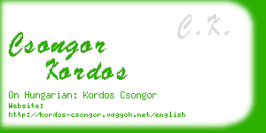 csongor kordos business card